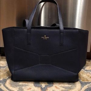 Navy pebbled leather tote by Kate spade